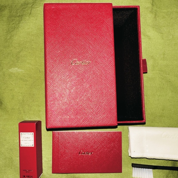 CARTIER Jewelry Box RARE NEW France Black Velvet Drawer & Bag - NWT - Picture 12 of 12